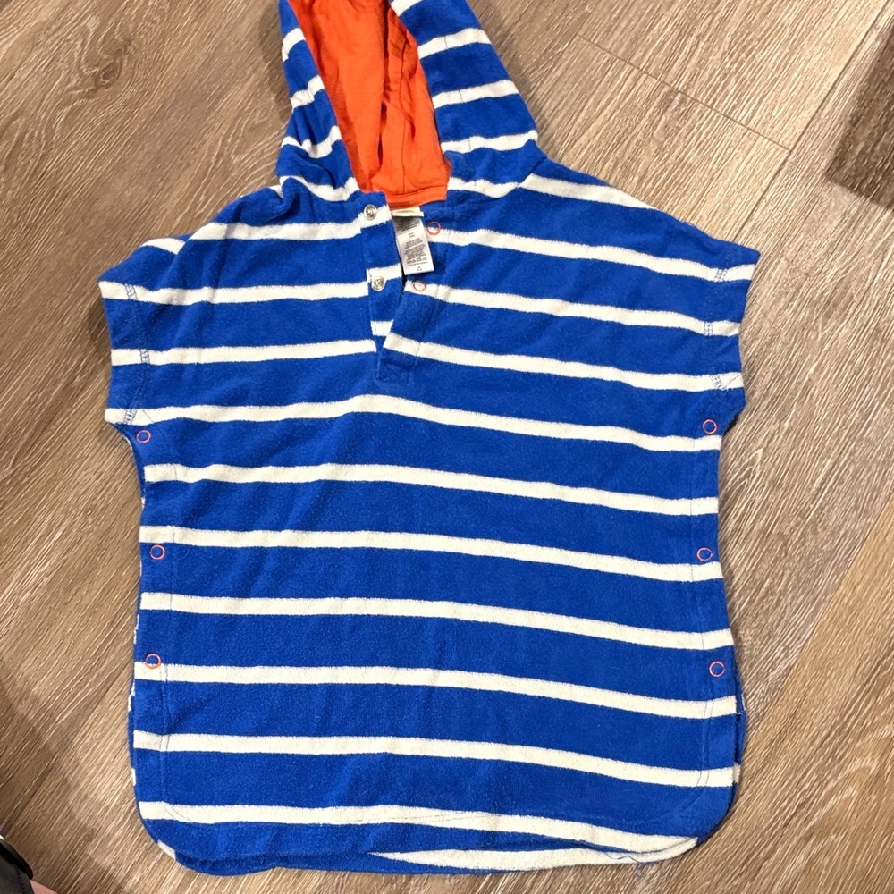 Little Me Blue and White Striped Kids Swim Coverup